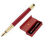 Pluma belius soiree aluminio color art deco granate y dorado tinta azul caja de diseño