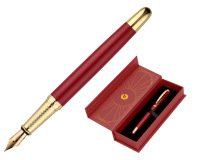 Pluma belius soiree aluminio color art deco granate y dorado tinta azul caja de diseño