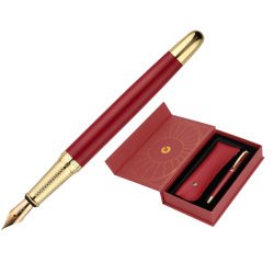 Pluma y estuche belius soiree color art deco granate y dorado tinta azul caja de diseño