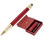 Boligrafo y estuche belius soiree color art deco granate y dorado tinta azul caja de diseño