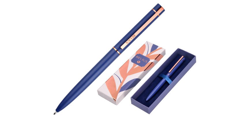 Boligrafo belius rose aluminio tinta azul caja de diseño