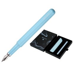 Pluma y funda de similpiel belius space b color minimalista azul tinta azul caja de diseño