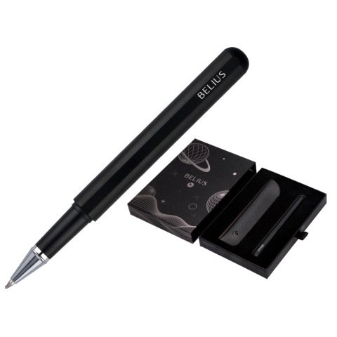 Roller y funda de similpiel belius space b color minimalista negro tinta azul caja de diseño