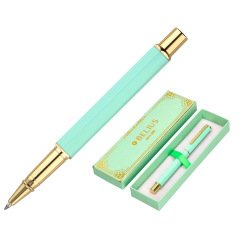 Boligrafo belius macaron bliss forma hexagonal tinta azul caja de diseño