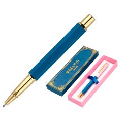Boligrafo belius macaron bliss forma hexagonal tinta azul caja de diseño