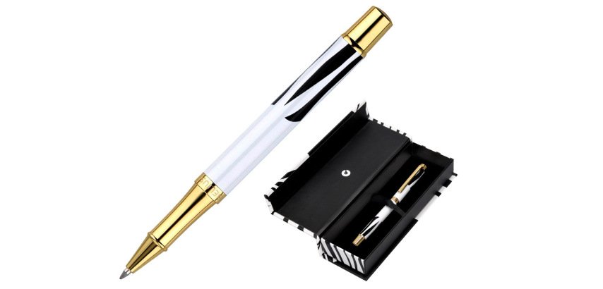 Roller belius dualita cuerpo negro color blanco tinta negra caja de diseño