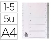 Separador numerico q-connect plastico 1-5 juego de 5 separadores din a4 multitaladro