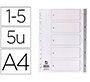 Separador numerico q-connect plastico 1-5 juego de 5 separadores din a4 multitaladro
