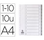 Separador numerico q-connect plastico 1-10 juego de 10 separadores din a4 multitaladro