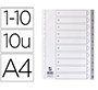 Separador numerico q-connect plastico 1-10 juego de 10 separadores din a4 multitaladro