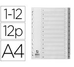 Separador numerico q-connect plastico 1-12 juego de 12 separadores din a4 multitaladro