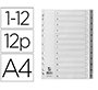 Separador numerico q-connect plastico 1-12 juego de 12 separadores din a4 multitaladro