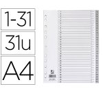 Separador numerico q-connect plastico 1-31 juego de 31 separadores din a4 multitaladro