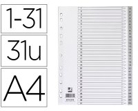 Separador numerico q-connect plastico 1-31 juego de 31 separadores din a4 multitaladro