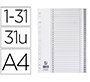 Separador numerico q-connect plastico 1-31 juego de 31 separadores din a4 multitaladro