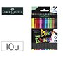 Rotulador faber castell edicion black punta de pincel caja de 10 unidades colores surtidos