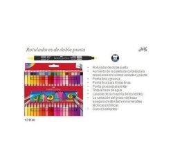 Rotulador faber castell doble punta fina/gruesa caja de 40 unidades colores surtidos