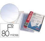 Funda multitaladro esselte folio pvc cristal 80 mc con refuerzo caja de 100 unidades
