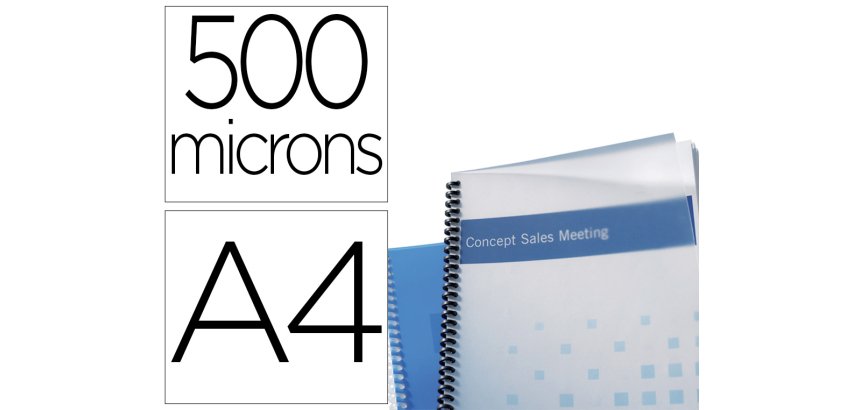 Tapa de encuadernacion gbg polipropileno polycover opaca 500 mc din a4 translucida pack de 100 unidades