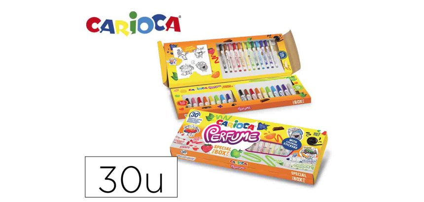 Rotulador carioca perfume caja 30 unidades colores surtidos