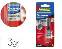 Pegamento imedio super rapido adhesivo instantaneo bote de 3 gr