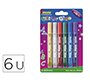 Pegamento imedio glitter glue original para manualidades 10ml blister de 6 unidades colores surtidos