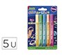 Pegamento imedio glitter glue brilla en la oscuridad para manualidades 10 ml blister de 5 unidades colores surtidos