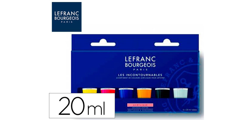 Pintura acrilica l&b bote de 80 ml caja de 5 unidades colores surtidos