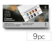 Acuarela winsor&newton caja metalica bolsillo con 8 colores metalicos + pincel