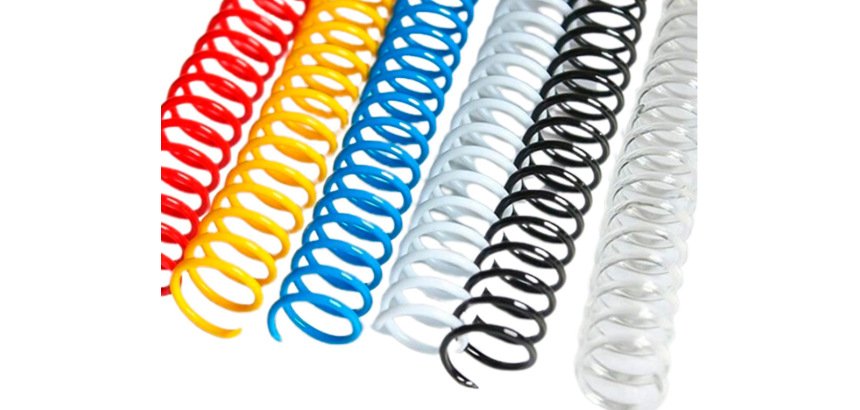 Espiral plastico yosan paso 64 nº16 colores surtidos caja de 50 unidades