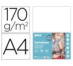 Cartulina apli din a4 170g/m2 blanco paquete de 50 hojas