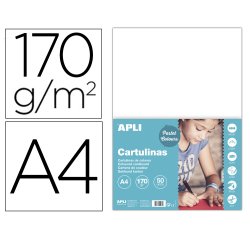 Cartulina apli din a4 170g/m2 blanco paquete de 50 hojas