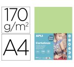 Cartulina apli din a4 170g/m2 verde claro paquete de 50 hojas