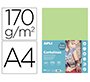 Cartulina apli din a4 170g/m2 verde claro paquete de 50 hojas