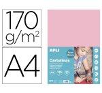 Cartulina apli din a4 170g/m2 rosa paquete de 50 hojas