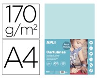 Cartulina apli din a4 170g/m2 azul claro paquete de 50 hojas