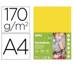 Cartulina apli din a4 170g/m2 amarillo paquete de 50 hojas