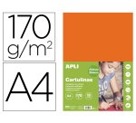 Cartulina apli din a4 170g/m2 naranja paquete de 50 hojas