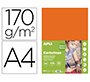 Cartulina apli din a4 170g/m2 naranja paquete de 50 hojas