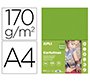 Cartulina apli din a4 170g/m2 verde hierba paquete de 50 hojas