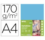 Cartulina apli din a4 170g/m2 azul cielo paquete de 50 hojas