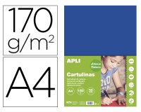 Cartulina apli din a4 170g/m2 azul oscuro paquete de 50 hojas