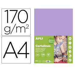 Cartulina apli din a4 170g/m2 violeta paquete de 50 hojas
