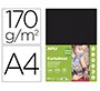 Cartulina apli din a4 170g/m2 negro paquete de 50 hojas