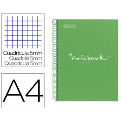 Cuaderno espiral miquelrius notebook 1 emotions tapa forrada din a4 microperforado 80 hojas 90g/m2 cuadro 5 mm