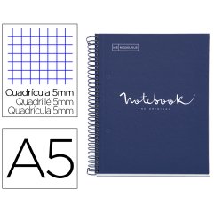 Cuaderno espiral miquelrius notebook 1 emotions tapa forrada din a5 microperforado 80 hojas 90g/m2 cuadro 5 mm