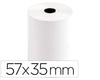 Rollo sumadora termico q-connect 57 mm ancho x 35 mm diametro para tpv sin bisfenol a papel de 70 g/m2
