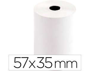 Rollo sumadora termico q-connect 57 mm ancho x 35 mm diametro para tpv sin bisfenol a papel de 70 g/m2