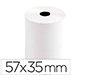 Rollo sumadora termico q-connect 57 mm ancho x 35 mm diametro para tpv sin bisfenol a papel de 70 g/m2