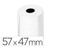 Rollo sumadora termico q-connect 57 mm ancho x 47mm diametro para tpv sin bisfenol a papel de 70 g/m2